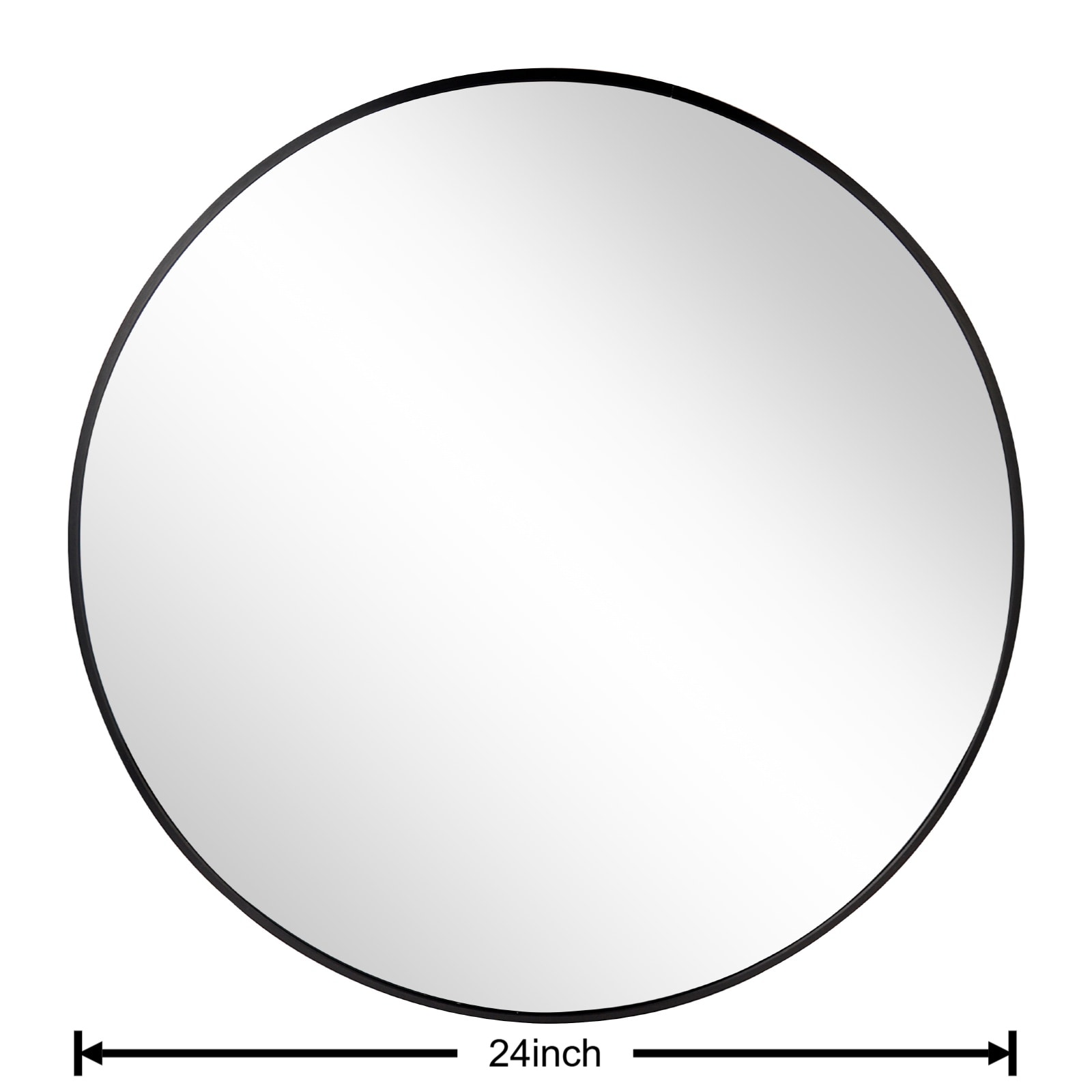 Round Mirror, Black Round Mirror 24 Inch, Circle Wall Mirror Metal Frame, Black Circle Bathroom Mirror, Circular Mirrors For Wall, Living Room, Bedroom, Vanity, Entryway, Hallway._voghion.com